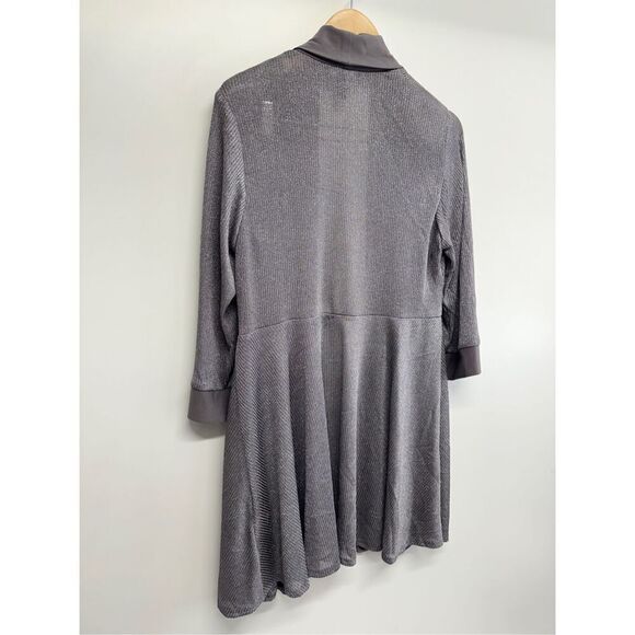 R&M Richards Open Cardigan Size 14W Gray Metallic 3/4 Sleeve NEW - Picture 7 of 8
